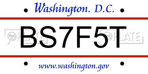 BS7F5T District Of Columbia License Plate