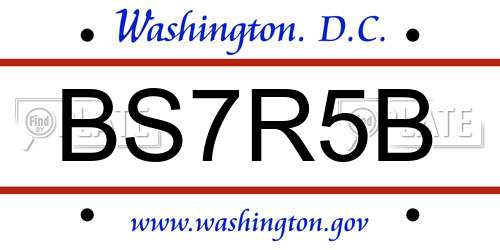 BS7R5B District Of Columbia License Plate