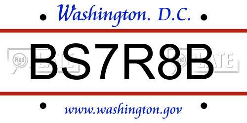 BS7R8B District Of Columbia License Plate