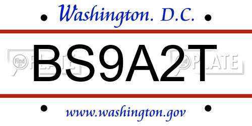 BS9A2T District Of Columbia License Plate