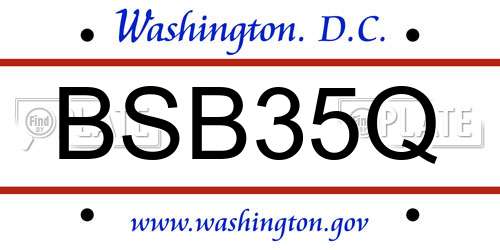 BSB35Q District Of Columbia License Plate