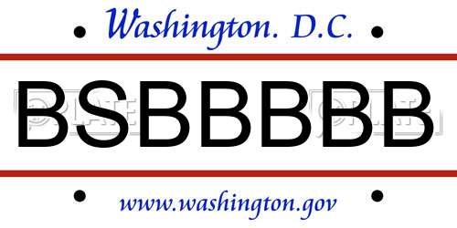 BSBBBBB District Of Columbia License Plate