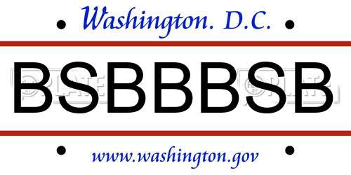 BSBBBSB District Of Columbia License Plate