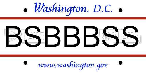 BSBBBSS District Of Columbia License Plate