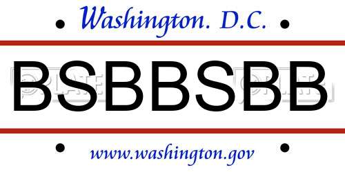 BSBBSBB District Of Columbia License Plate