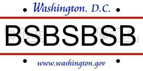 BSBSBSB District Of Columbia License Plate