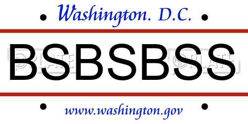 BSBSBSS District Of Columbia License Plate