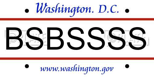 BSBSSSS District Of Columbia License Plate