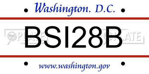 BSI28B District Of Columbia License Plate