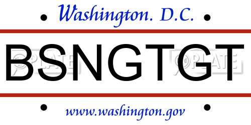 BSNGTGT District Of Columbia License Plate