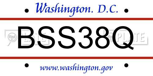 BSS38Q District Of Columbia License Plate