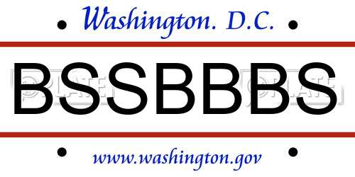 BSSBBBS District Of Columbia License Plate