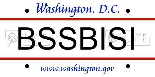 BSSBISI District Of Columbia License Plate