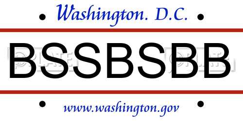 BSSBSBB District Of Columbia License Plate