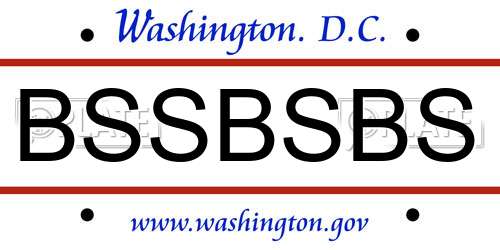 BSSBSBS District Of Columbia License Plate