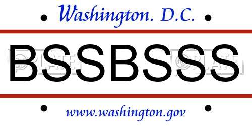 BSSBSSS District Of Columbia License Plate