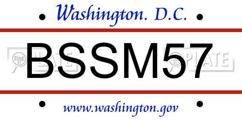 BSSM57 District Of Columbia License Plate