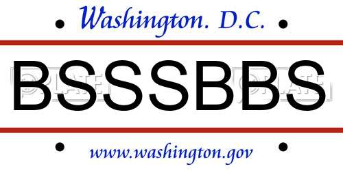 BSSSBBS District Of Columbia License Plate