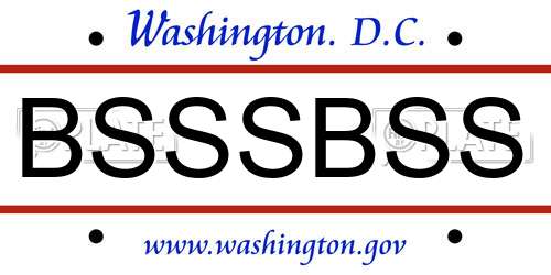 BSSSBSS District Of Columbia License Plate