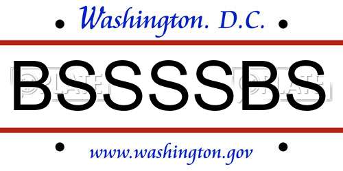 BSSSSBS District Of Columbia License Plate