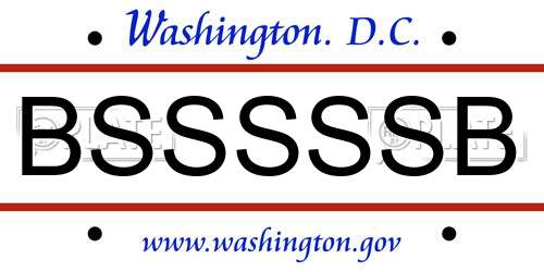 BSSSSSB District Of Columbia License Plate