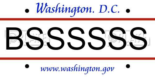 BSSSSSS District Of Columbia License Plate