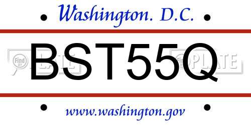 BST55Q District Of Columbia License Plate