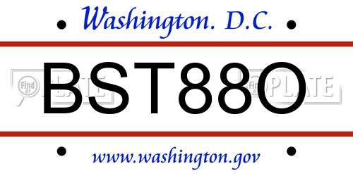 BST88O District Of Columbia License Plate