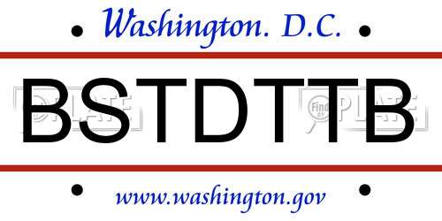 BSTDTTB District Of Columbia License Plate