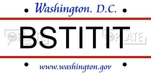 BSTITIT District Of Columbia License Plate