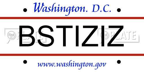 BSTIZIZ District Of Columbia License Plate