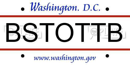 BSTOTTB District Of Columbia License Plate