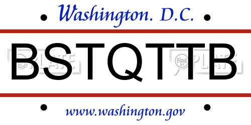 BSTQTTB District Of Columbia License Plate