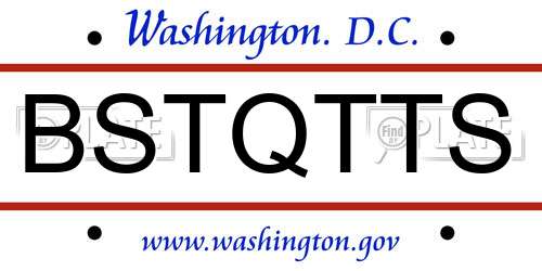 BSTQTTS District Of Columbia License Plate