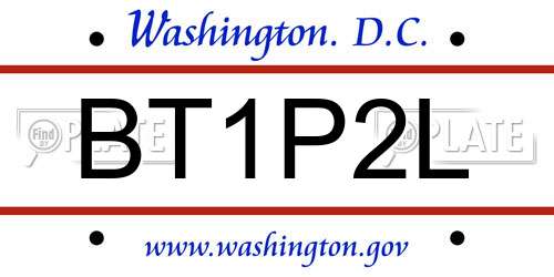 BT1P2L District Of Columbia License Plate