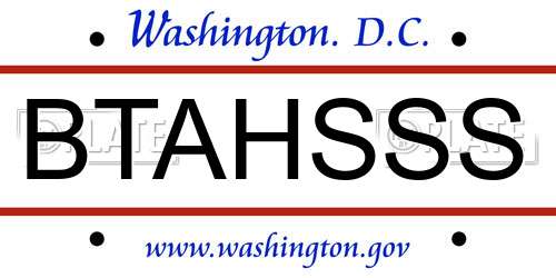 BTAHSSS District Of Columbia License Plate