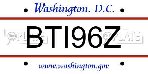 BTI96Z District Of Columbia License Plate