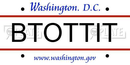 BTOTTIT District Of Columbia License Plate