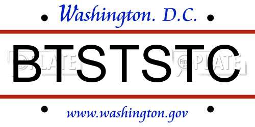 BTSTSTC District Of Columbia License Plate
