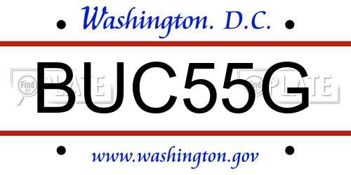 BUC55G District Of Columbia License Plate