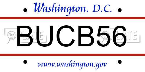 BUCB56 District Of Columbia License Plate