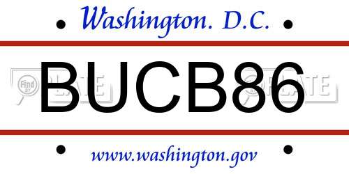 BUCB86 District Of Columbia License Plate