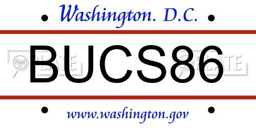 BUCS86 District Of Columbia License Plate