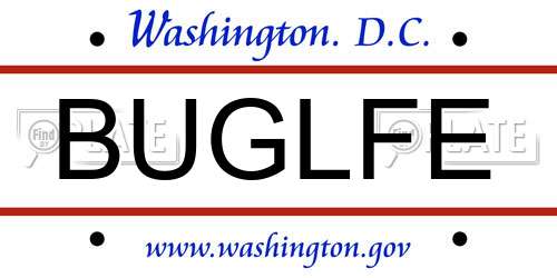 BUGLFE District Of Columbia License Plate
