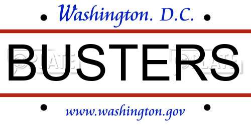 BUSTERS District Of Columbia License Plate