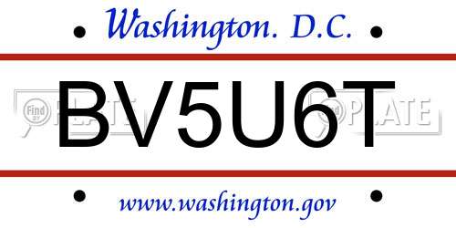 BV5U6T District Of Columbia License Plate