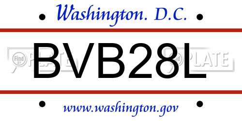 BVB28L District Of Columbia License Plate