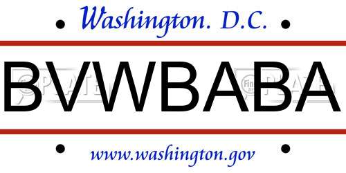 BVWBABA District Of Columbia License Plate