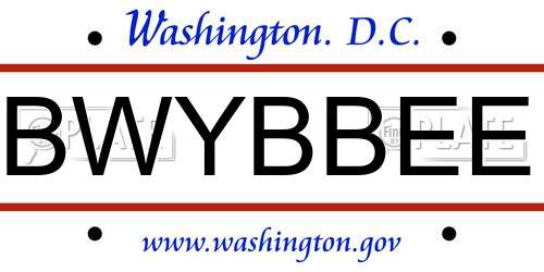 BWYBBEE District Of Columbia License Plate