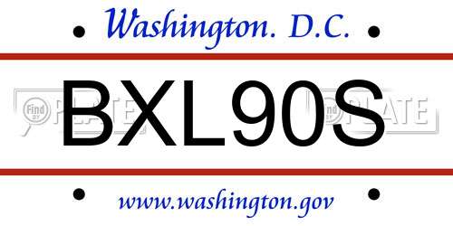 BXL90S District Of Columbia License Plate